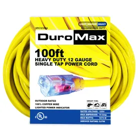 100-Foot 12 Gauge Single Tap Extension Power Cord