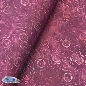 115" Wide Batik - Medora Flora - Dark Ruby