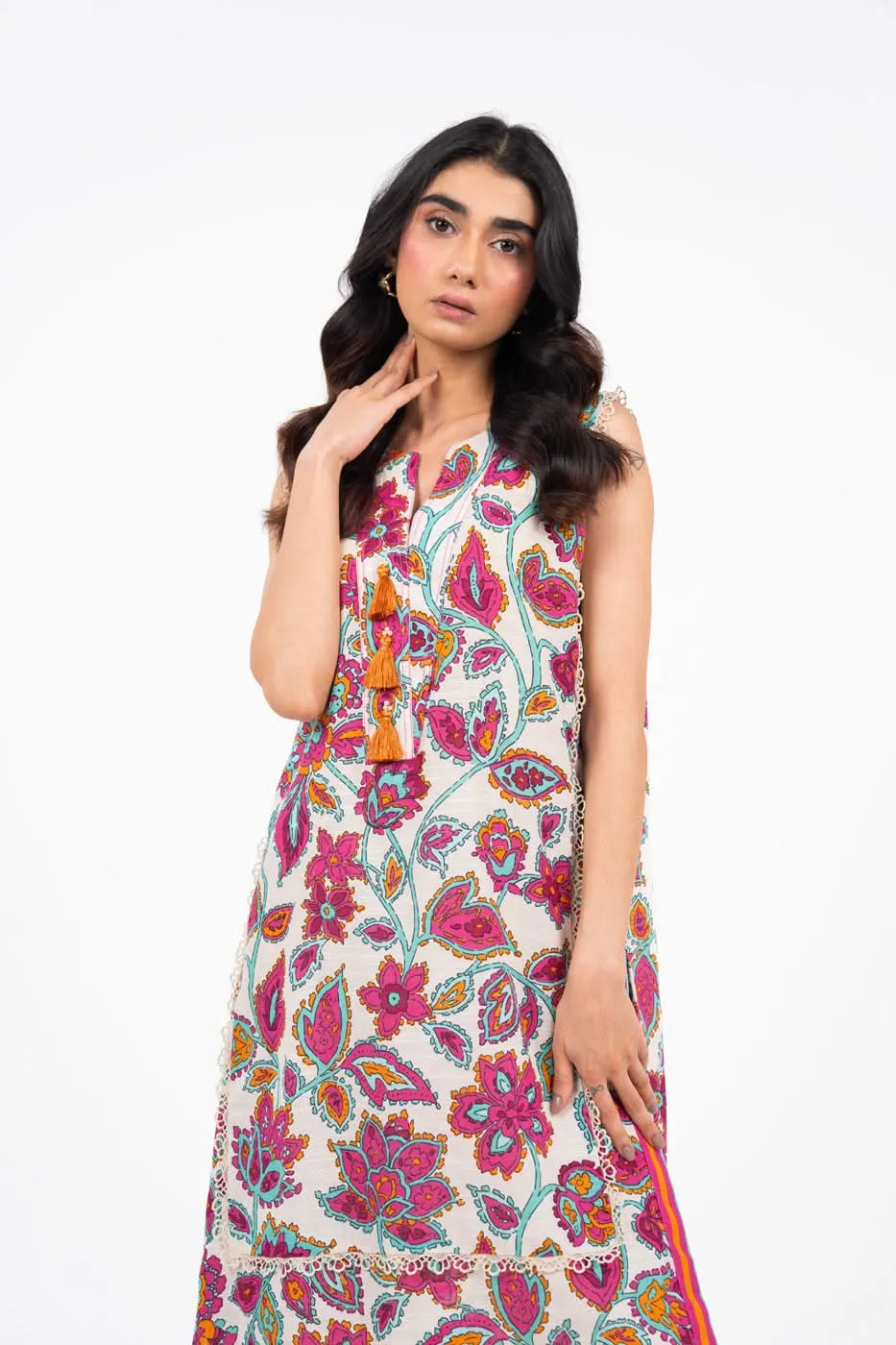 2 Piece Printed Cambric Suit with Dupatta