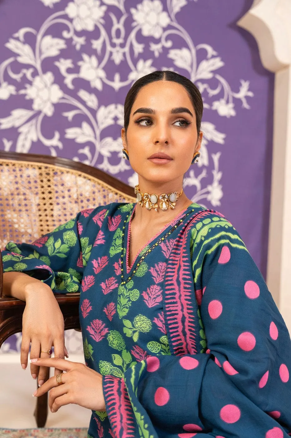 3 Pc Jacquard Suit With Jacquard Dupatta