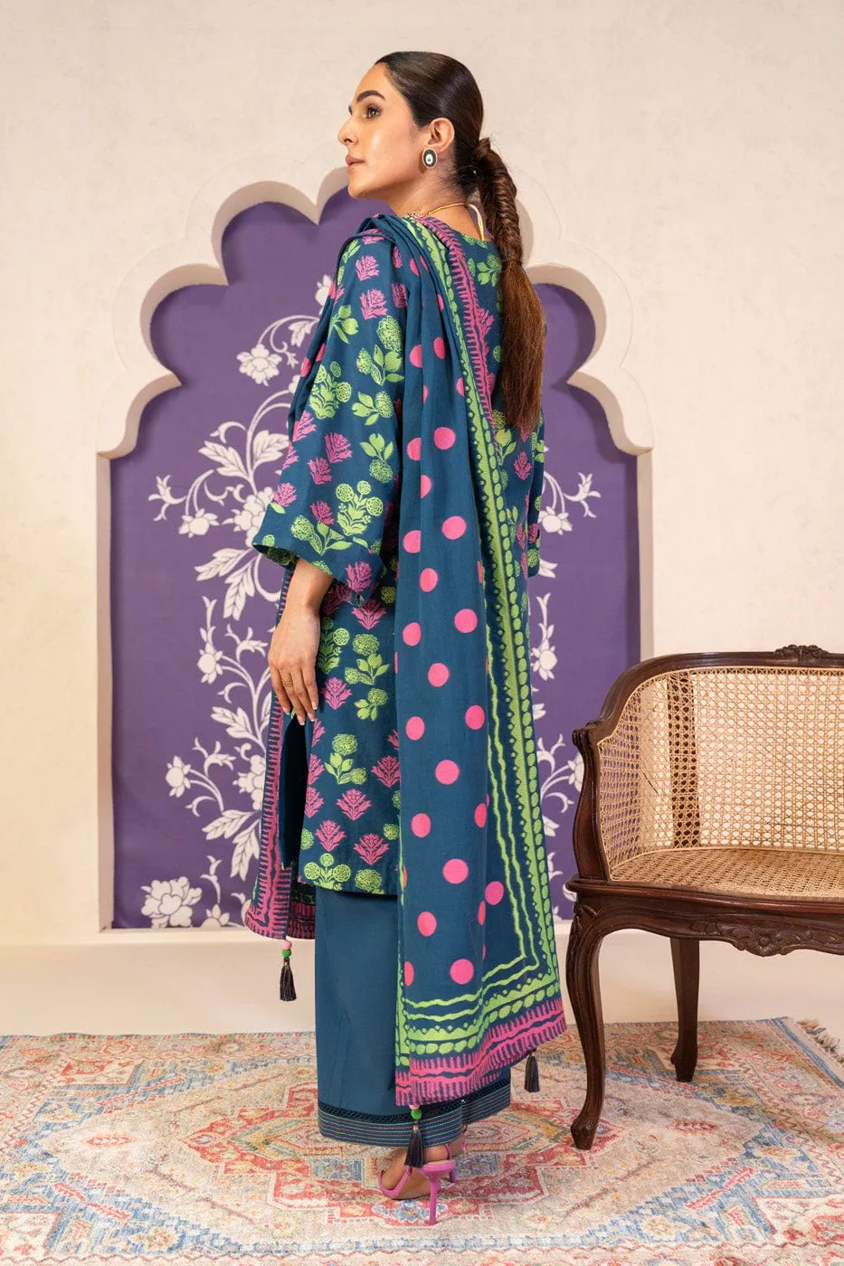 3 Pc Jacquard Suit With Jacquard Dupatta