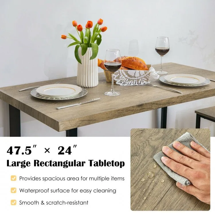 4Pc Industrial Dinette Set - Oak
