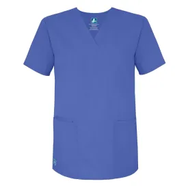 Adar Universal Unisex V-Neck 2 Pocket Scrub Top Ceil Blue