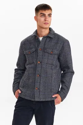 AKBASTIAN CHECK JACKET - Dark grey mel