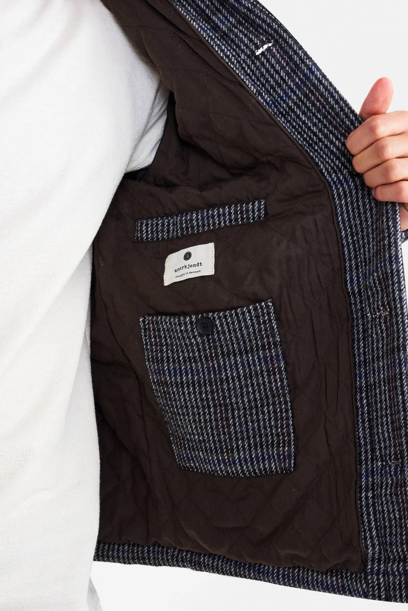 AKBASTIAN CHECK JACKET - Dark grey mel