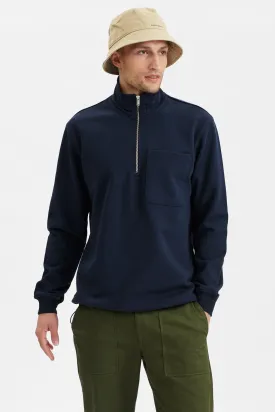 AKCLAUS HALF ZIP RELAXED SWEAT - Sky Captain