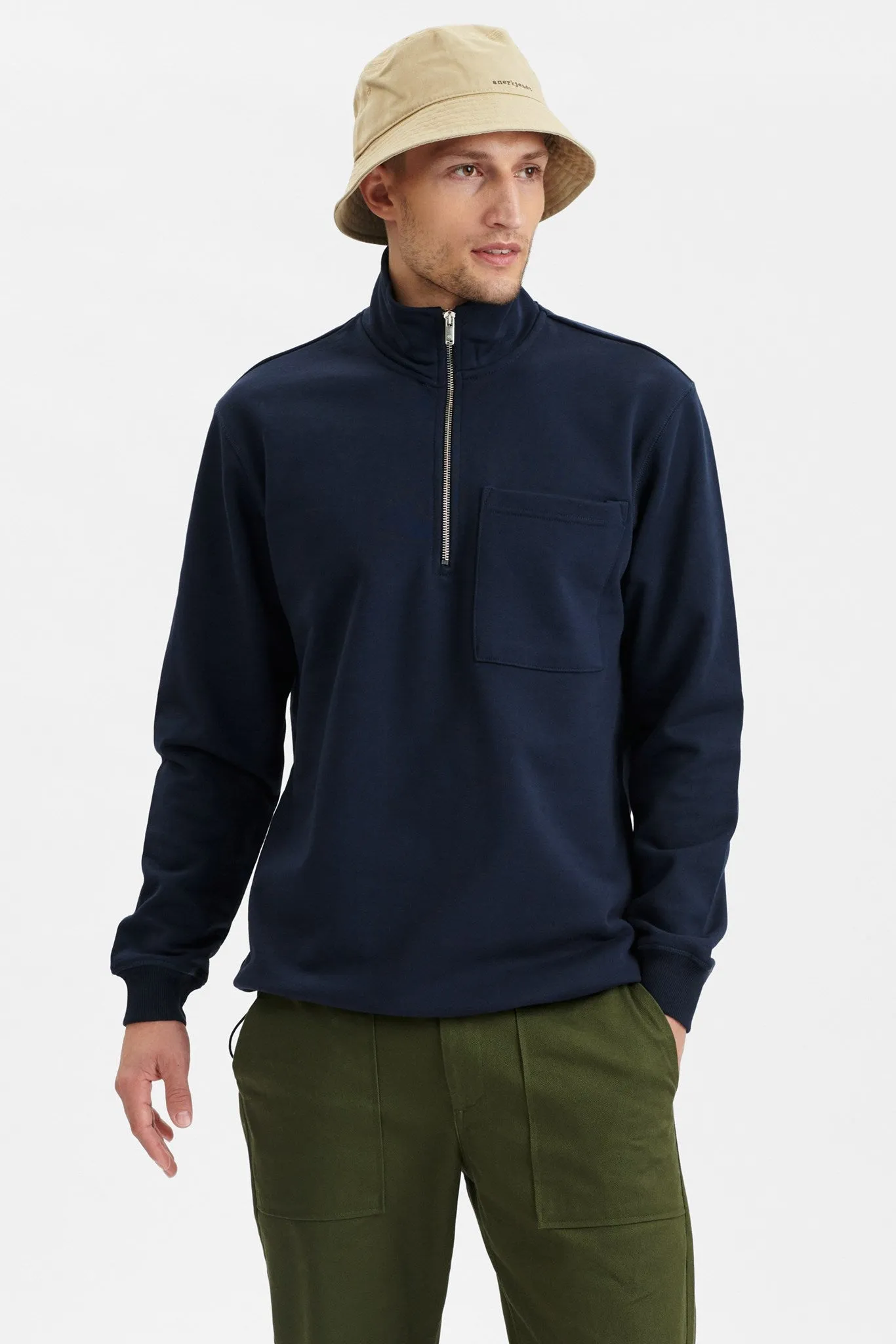 AKCLAUS HALF ZIP RELAXED SWEAT - Sky Captain