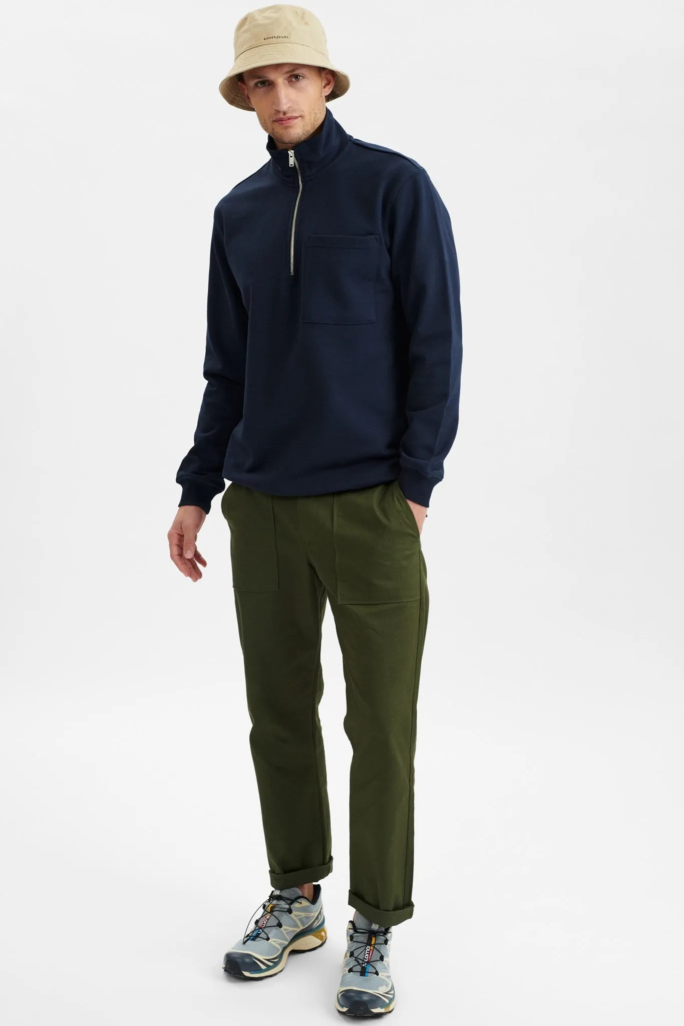 AKCLAUS HALF ZIP RELAXED SWEAT - Sky Captain