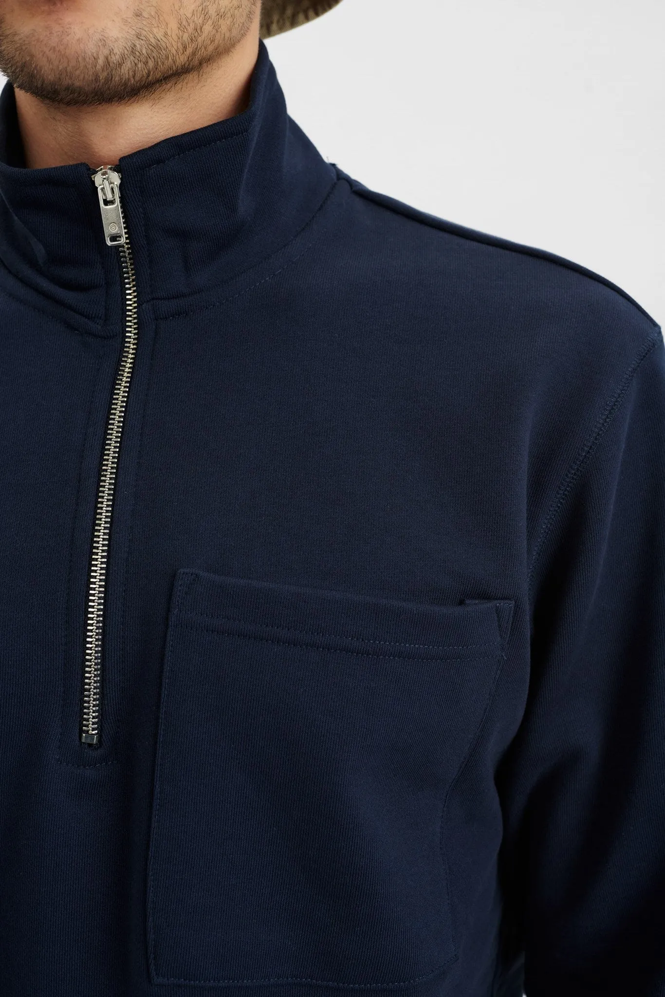 AKCLAUS HALF ZIP RELAXED SWEAT - Sky Captain