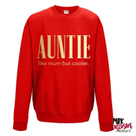 Auntie (Cooler than Mum) Ladies Red/Gold Sweater (MRK X)