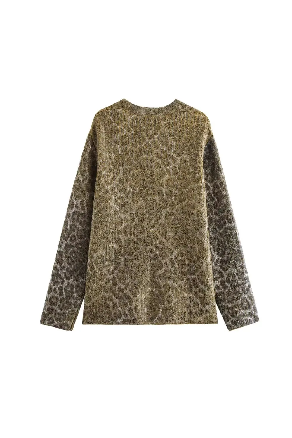 'Autumn' Gold-Plated Animal Print Knit Jacket