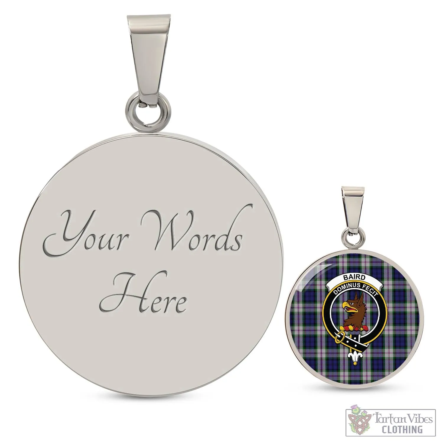 Baird Dress Tartan Circle Necklace with Family Crest