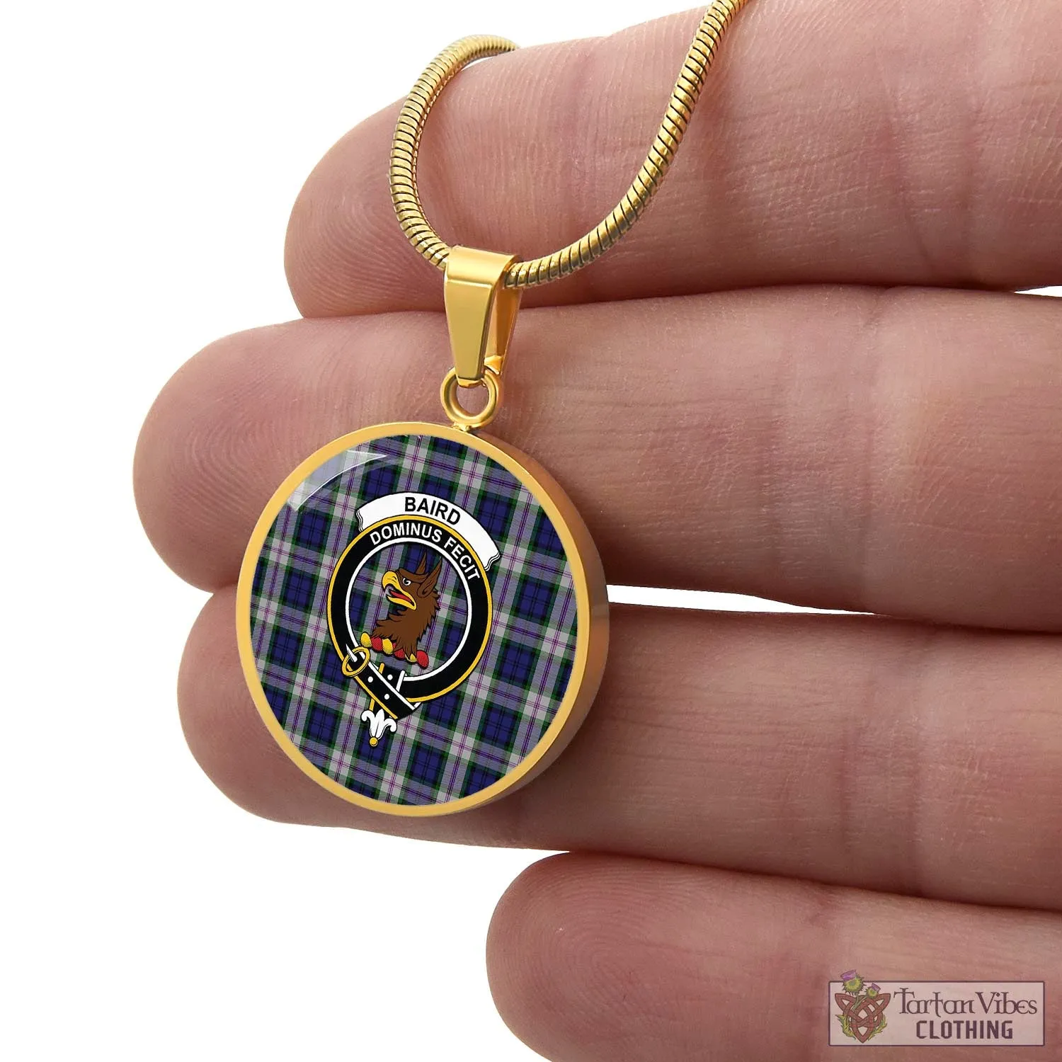 Baird Dress Tartan Circle Necklace with Family Crest