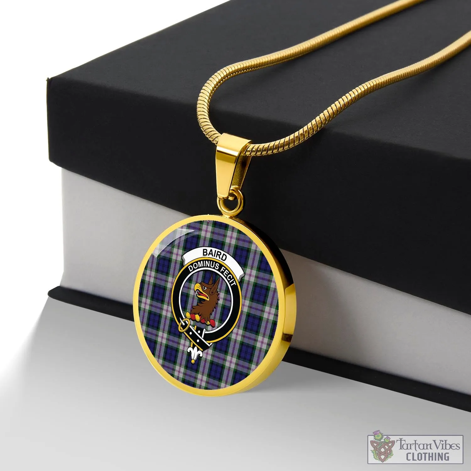 Baird Dress Tartan Circle Necklace with Family Crest