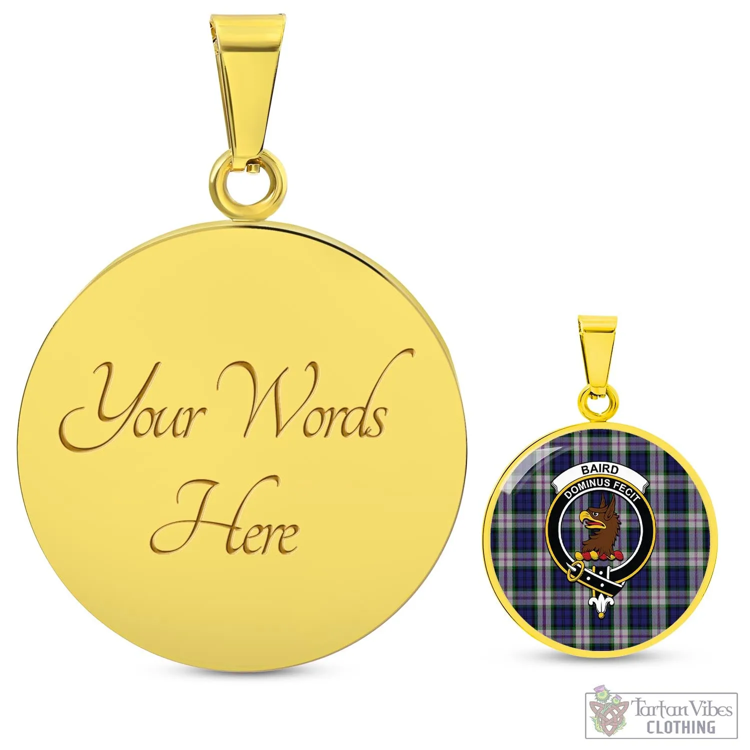 Baird Dress Tartan Circle Necklace with Family Crest
