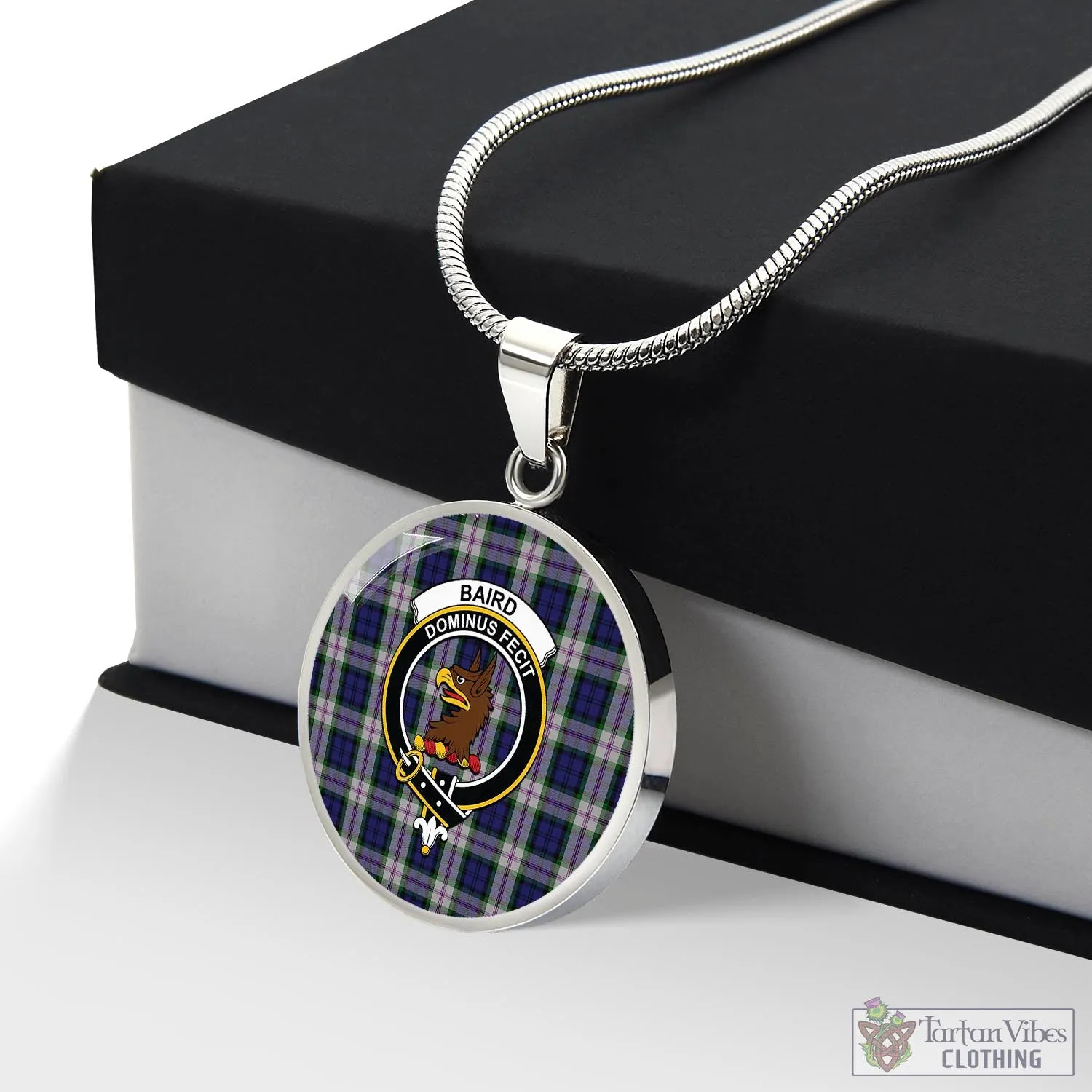 Baird Dress Tartan Circle Necklace with Family Crest