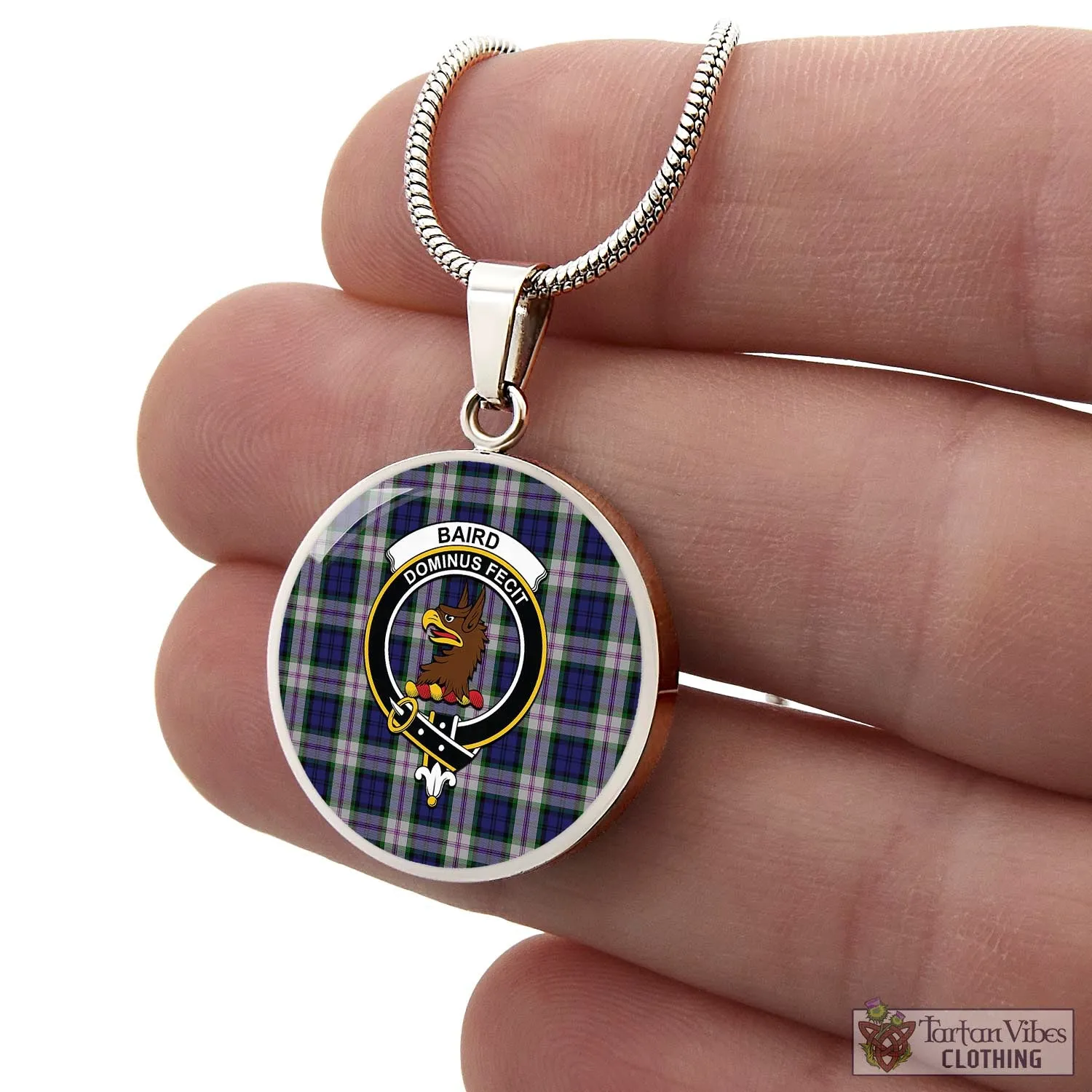 Baird Dress Tartan Circle Necklace with Family Crest