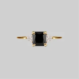 BETROTHAL. Black Spinel Gold Ring