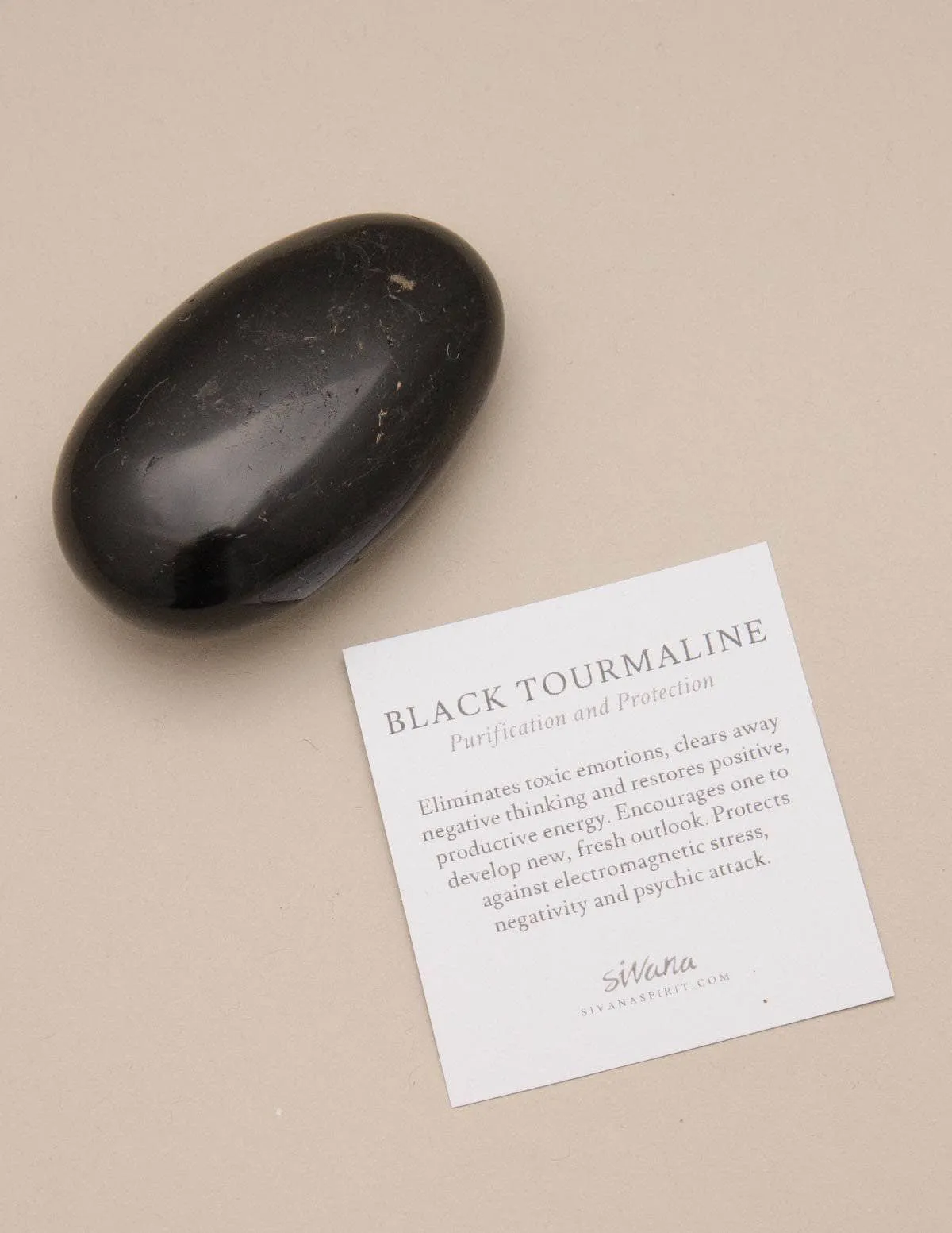 Black Tourmaline Palm Stone
