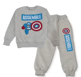 Boys Melton Pajama - Captain America - Grey