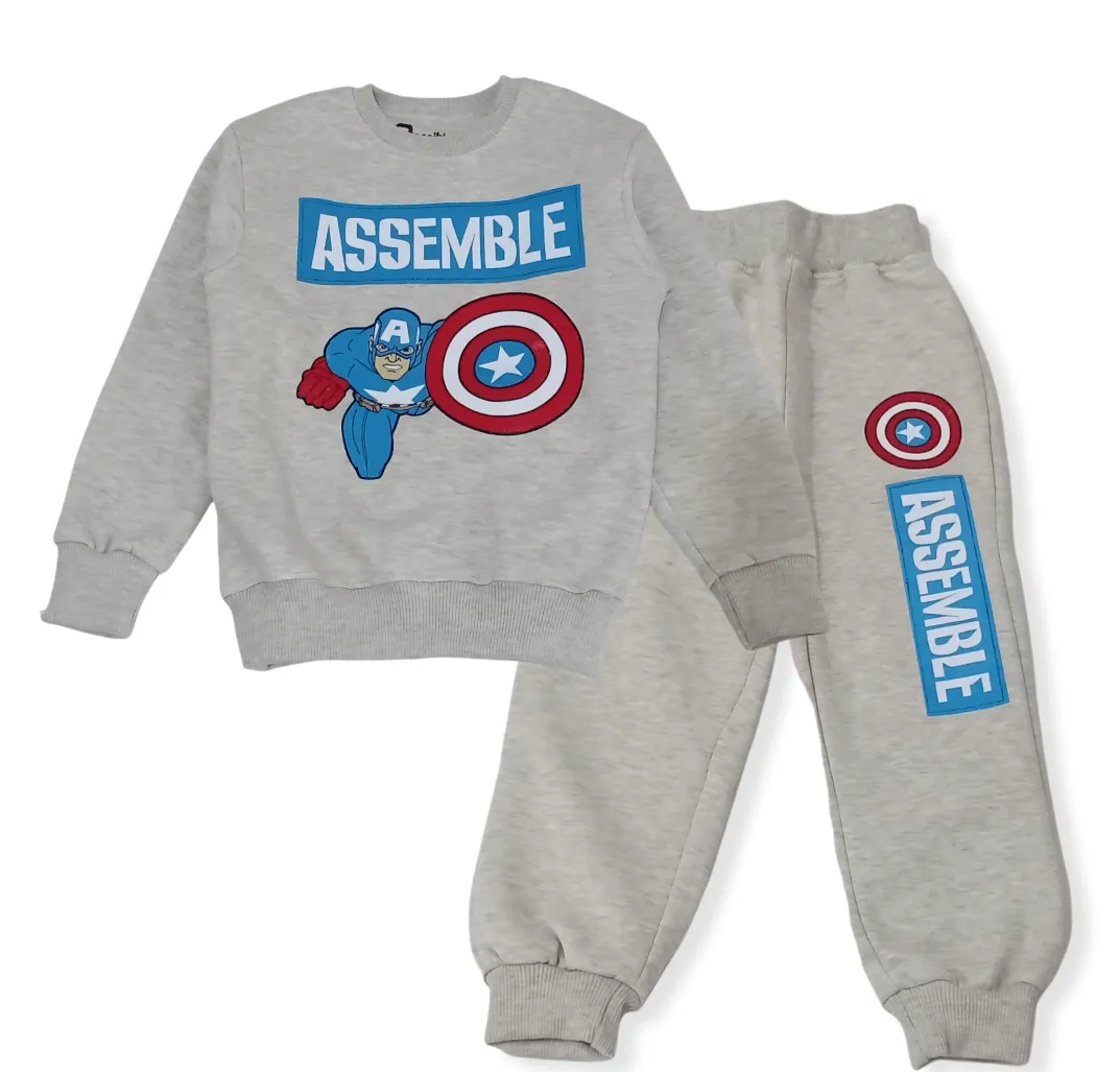 Boys Melton Pajama - Captain America - Grey