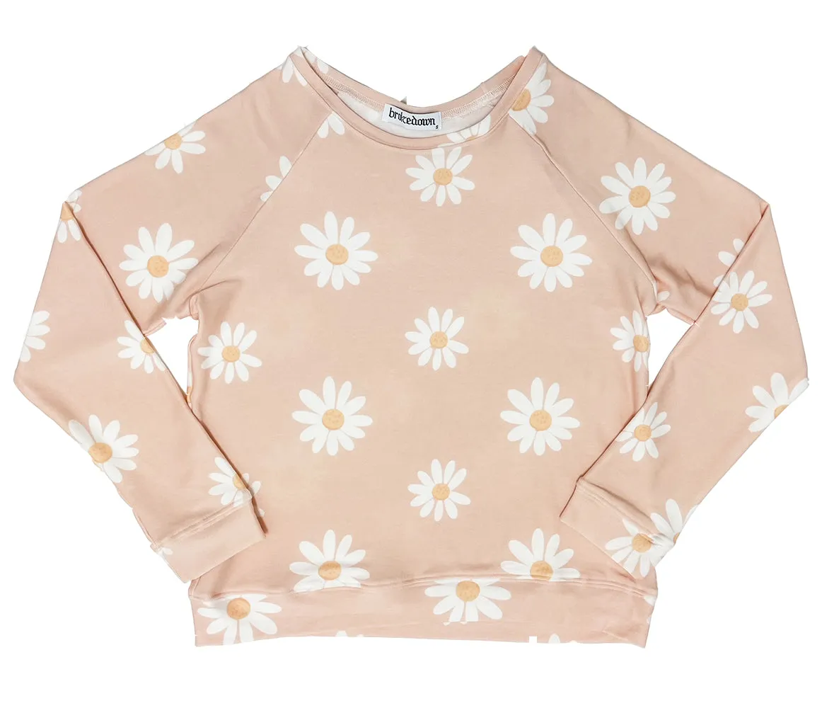 Brokedown Clothing Women's Daisy Peach Sweatshirt