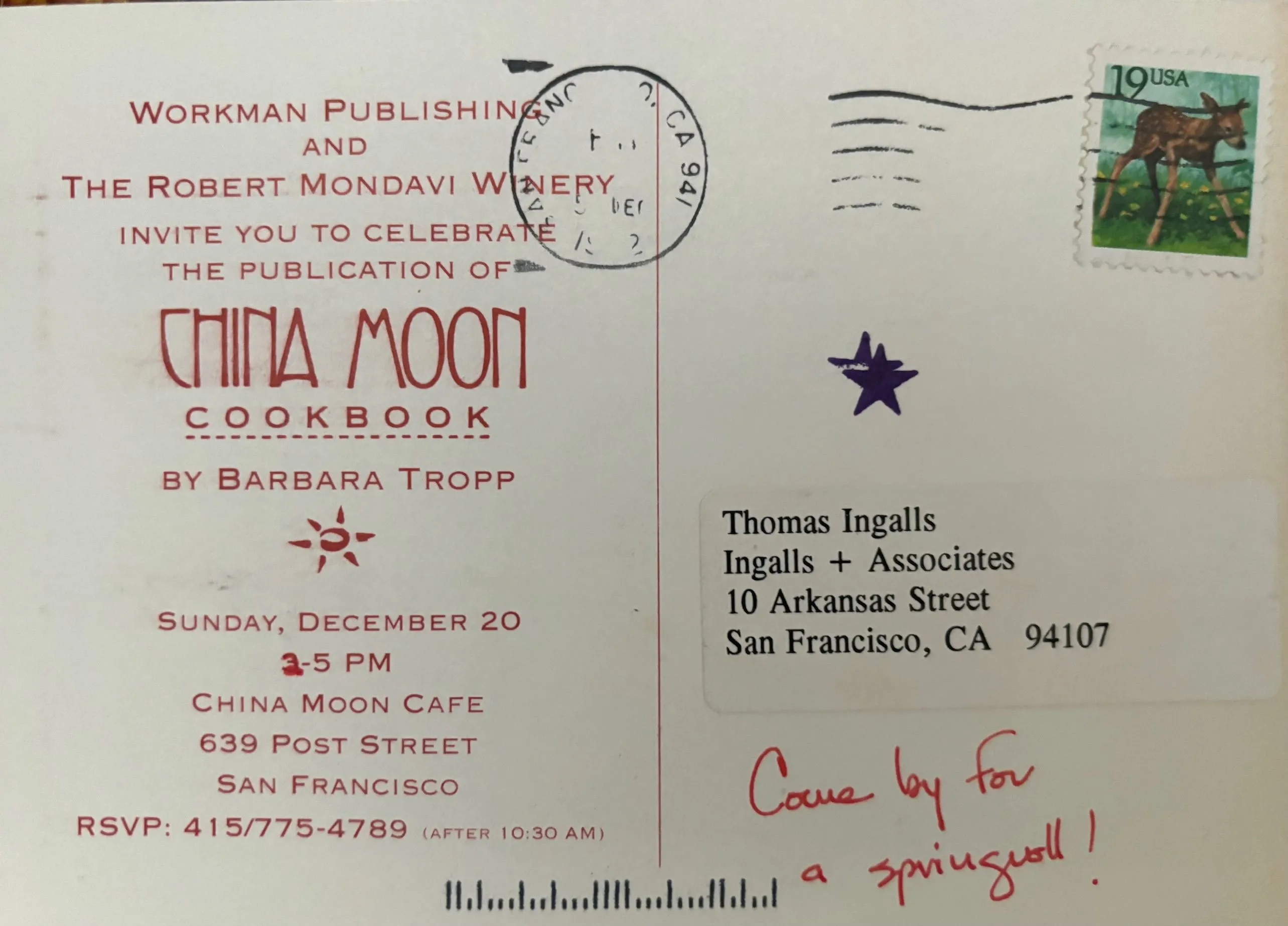 (Chinese - San Francisco) China Moon Cookbook. *Signed*