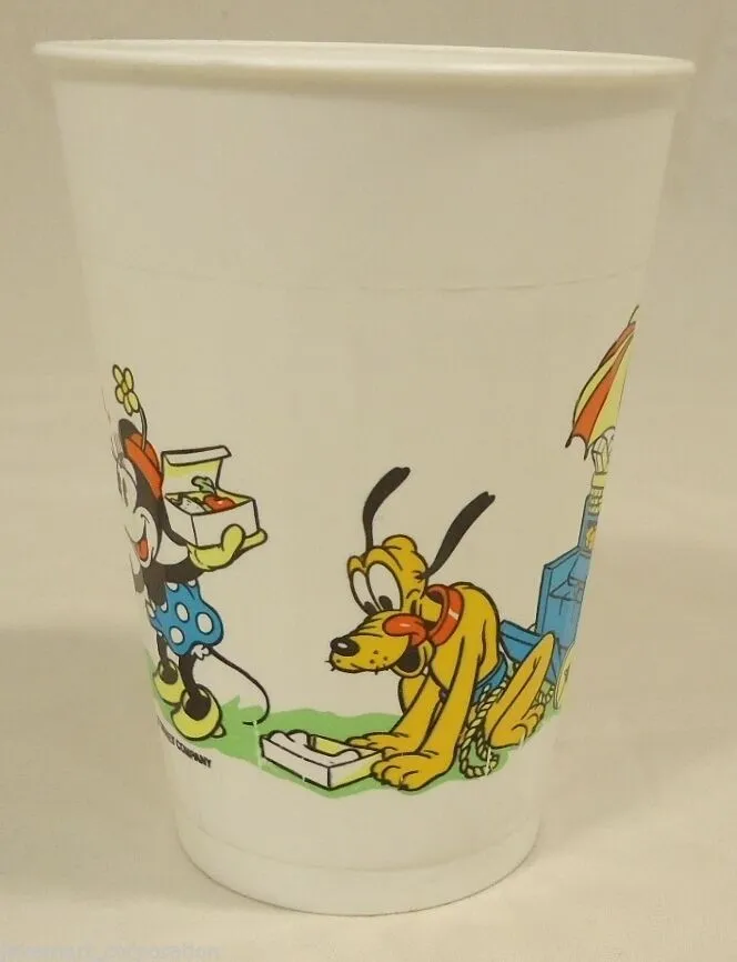 Coca Cola Disneyland Mickey Mouse Cup Plastic 5in H x 3in Diameter -- Used