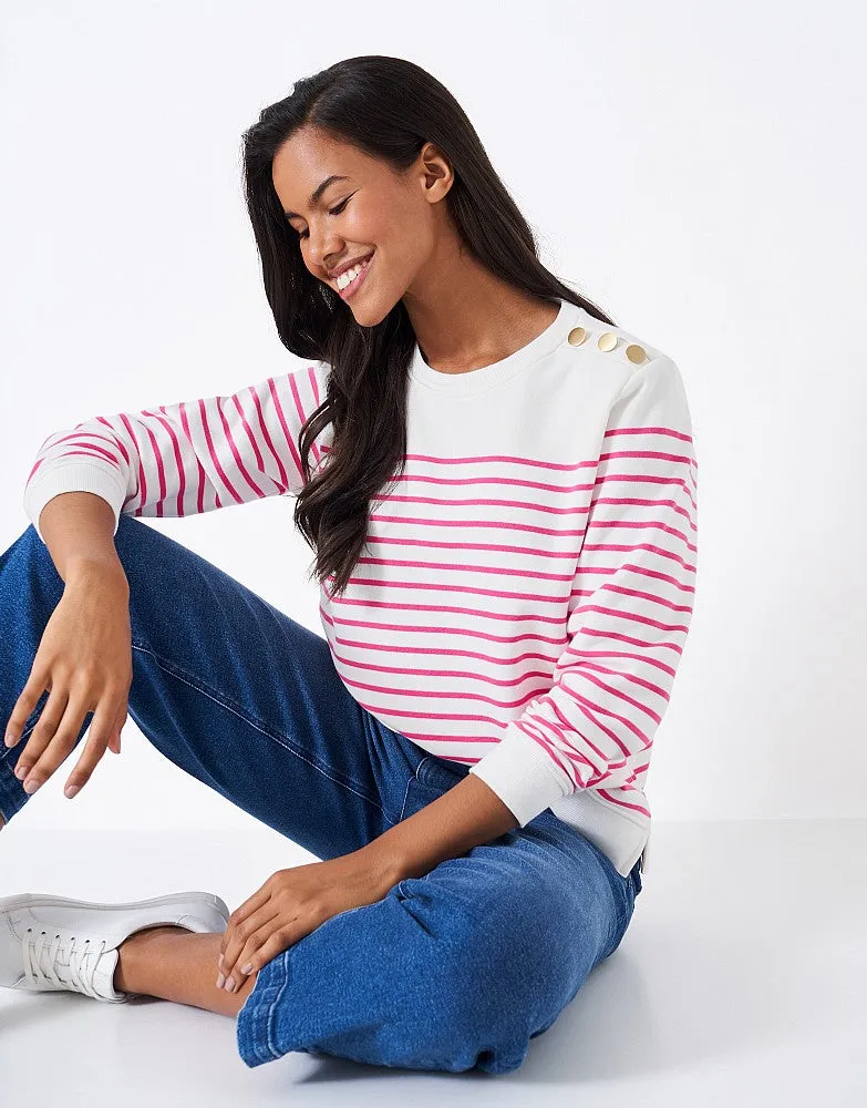 Crew Clothing Nautical Button Shoulder Sweatshirt