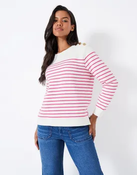 Crew Clothing Nautical Button Shoulder Sweatshirt