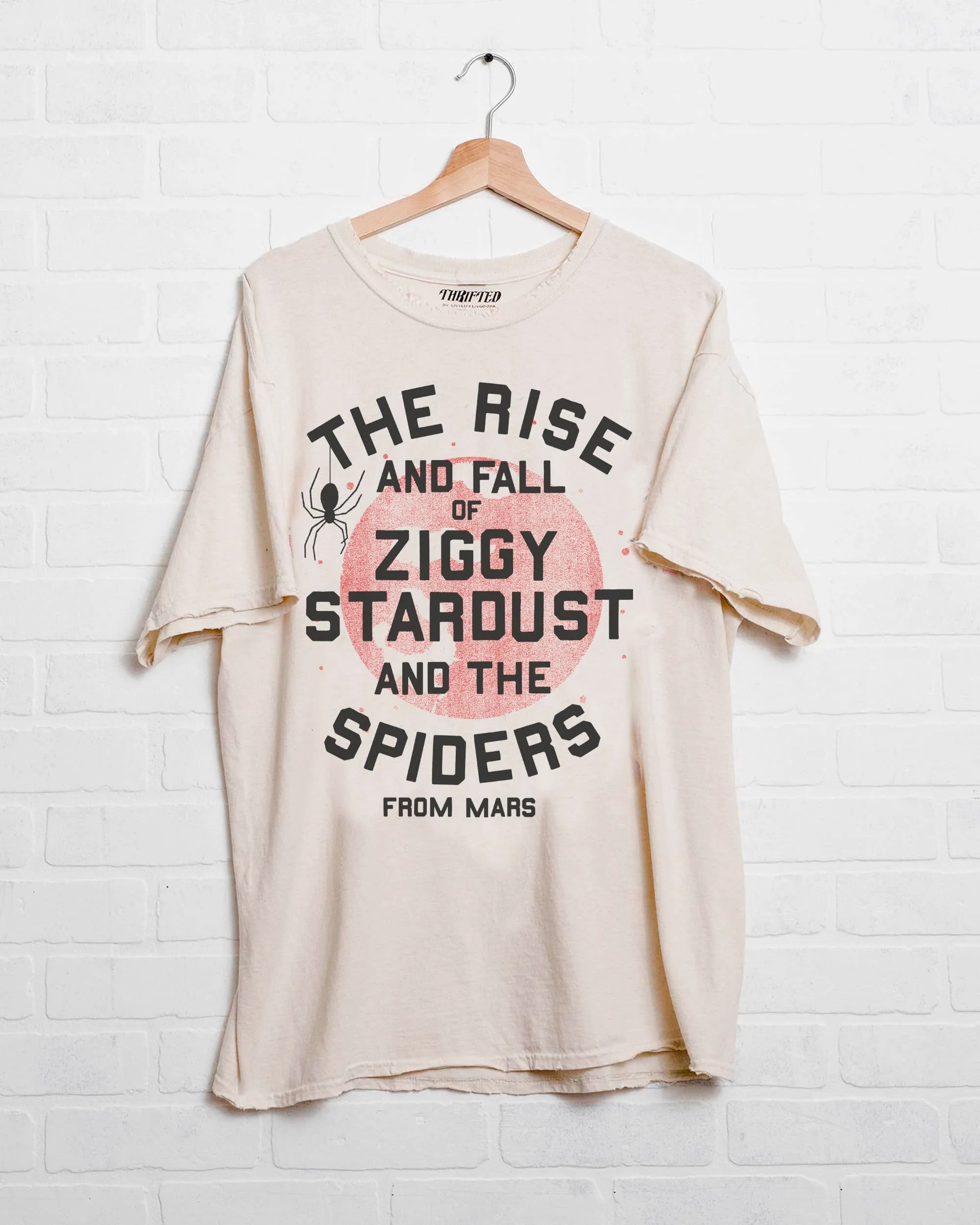 David Bowie Rise Spider Flocked Off White Hi-Dive Tee
