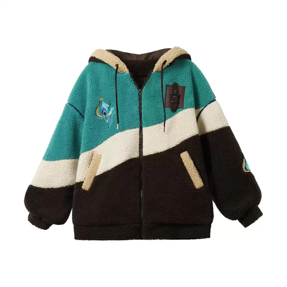 DokiDoki-SR Game Honkai: Star Rail Cosplay Costume Aventurine / Firefly Doujin The Dome of the Stars in Winter Plush Jacket Casual Wear Shajin
