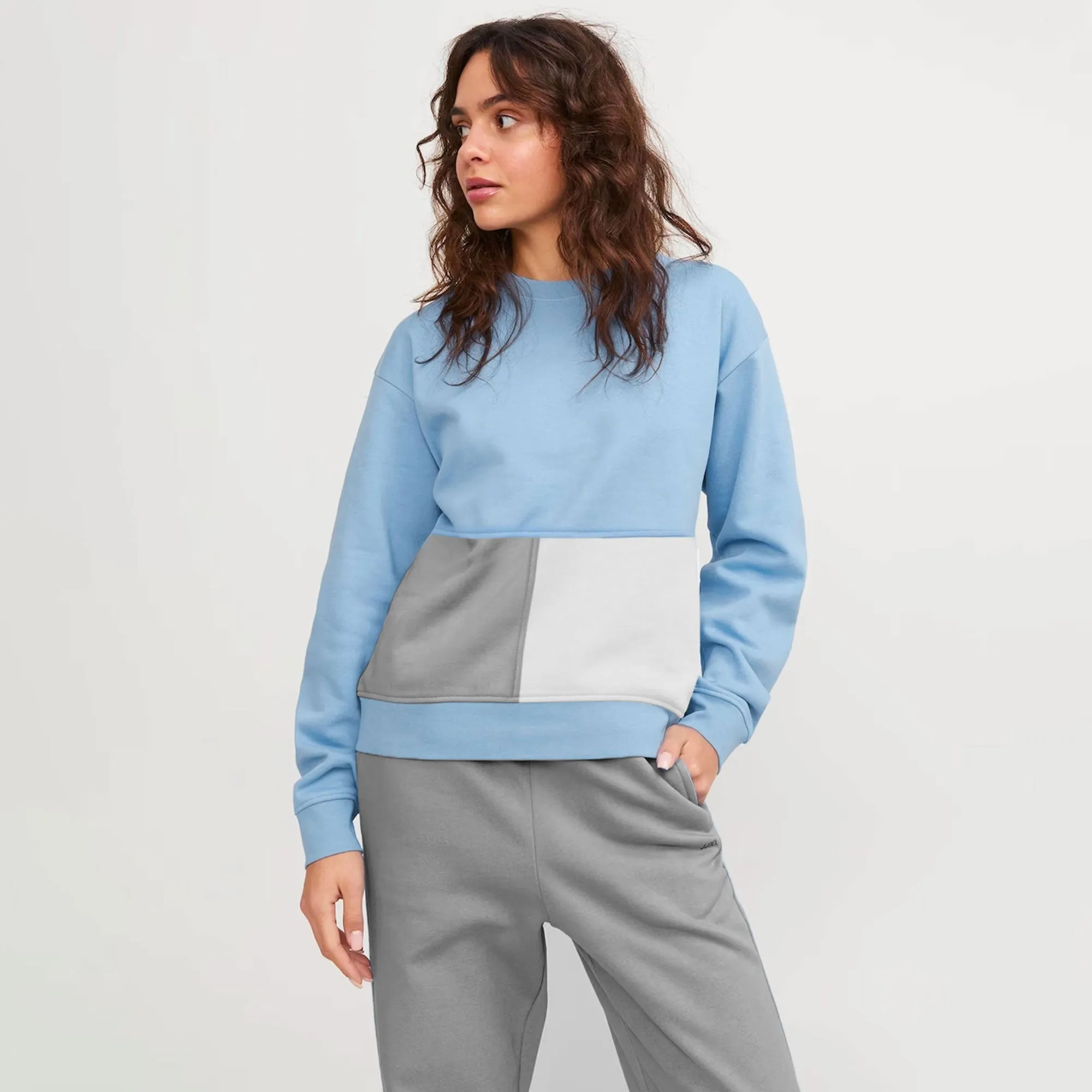 East West Women's Contrast Panel Terry Sweat Shirt