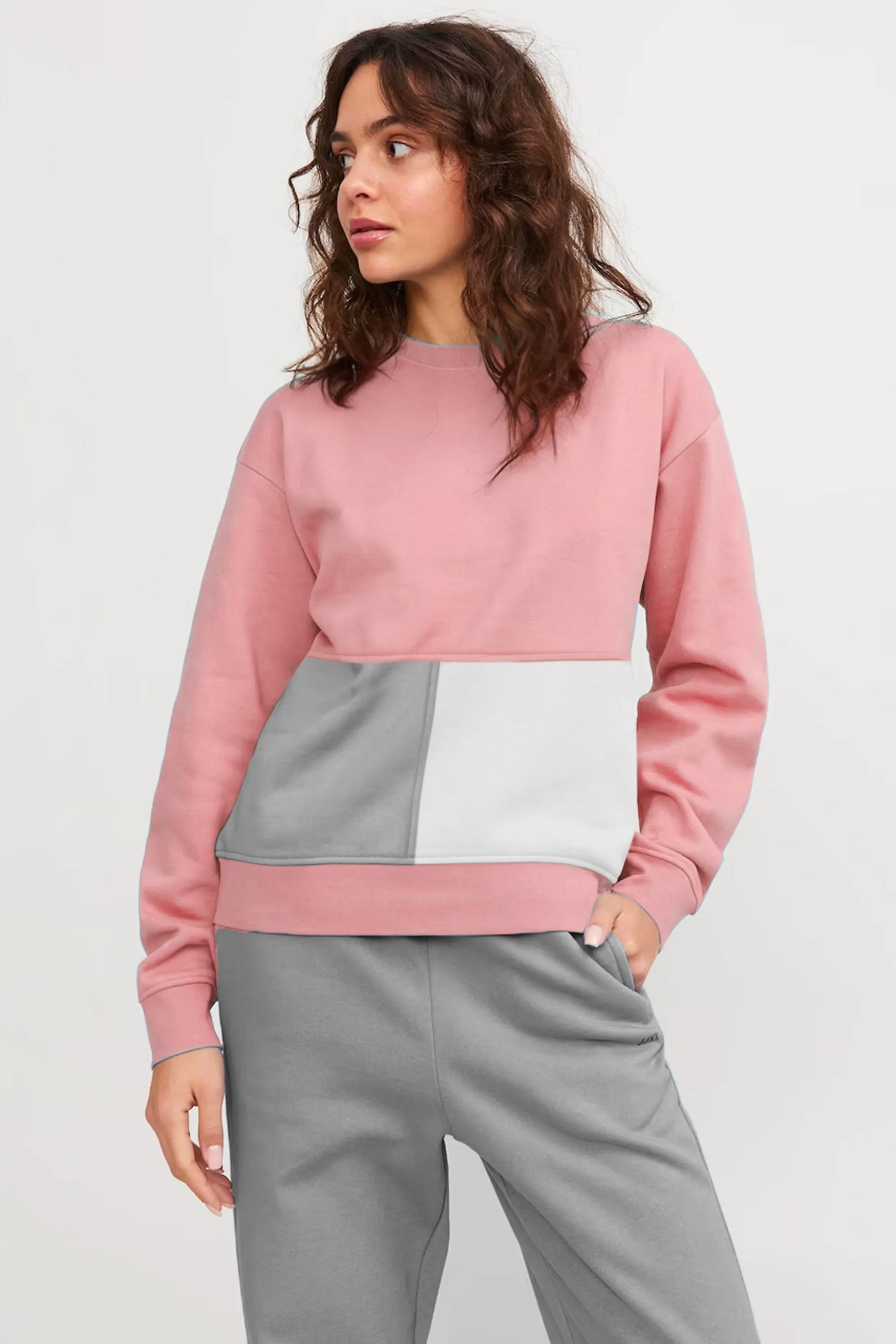East West Women's Contrast Panel Terry Sweat Shirt