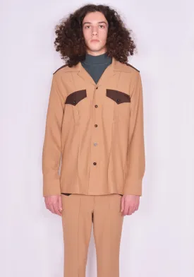 ERNEST W. BAKER SH28 CONTRAST POCKET OVERSHIRT CAMEL