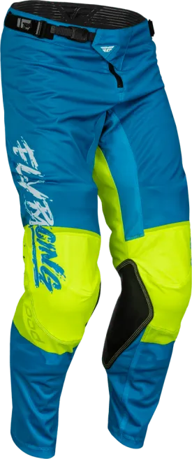Fly Racing Youth Kinetic Mesh Khaos Pants Blue/White/Hi-Vis