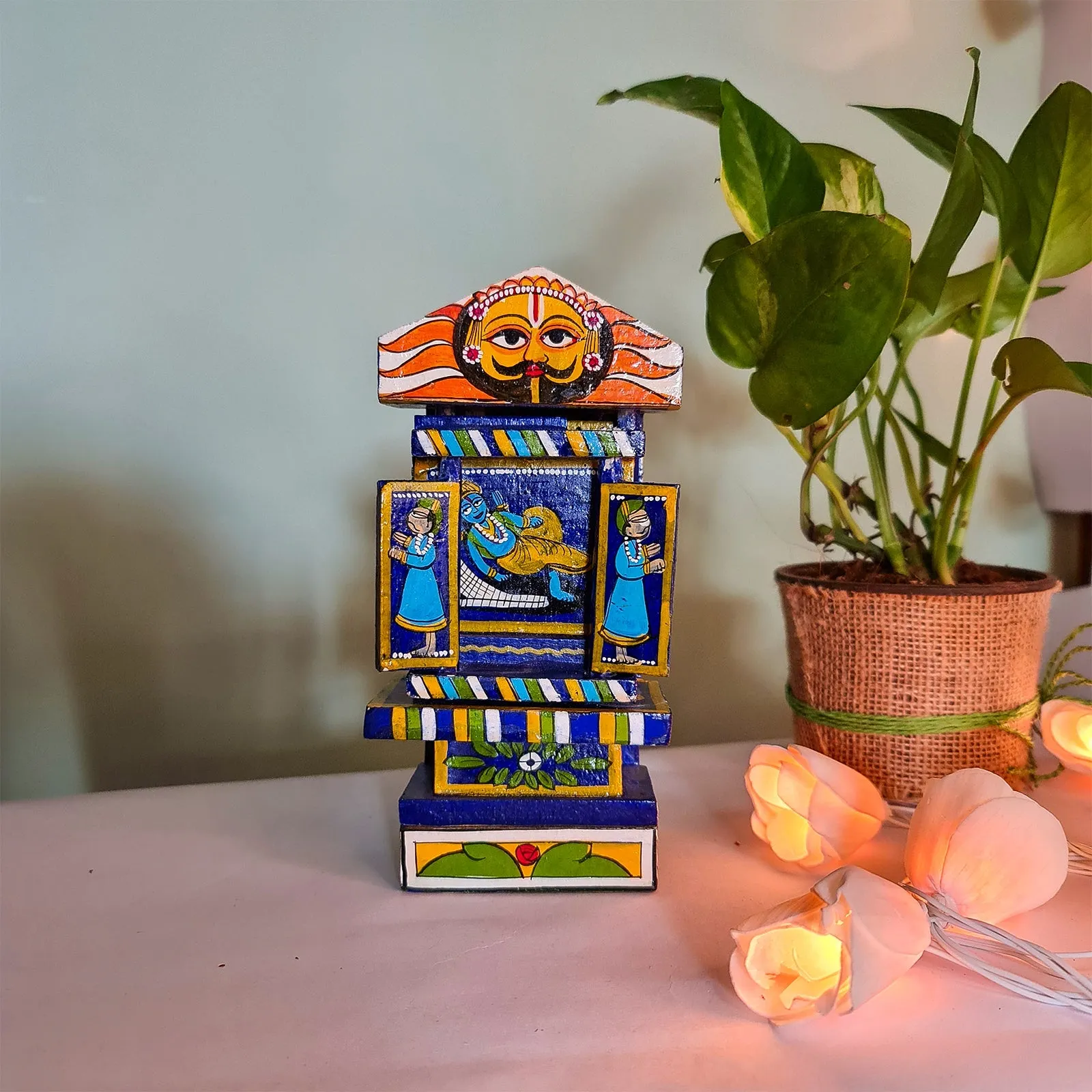 Handcrafted Wooden Box of Stories from Rajasthan (M)