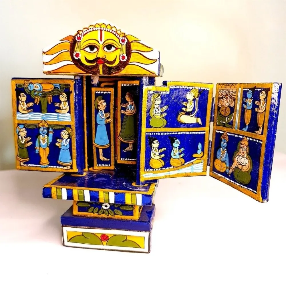 Handcrafted Wooden Box of Stories from Rajasthan (M)