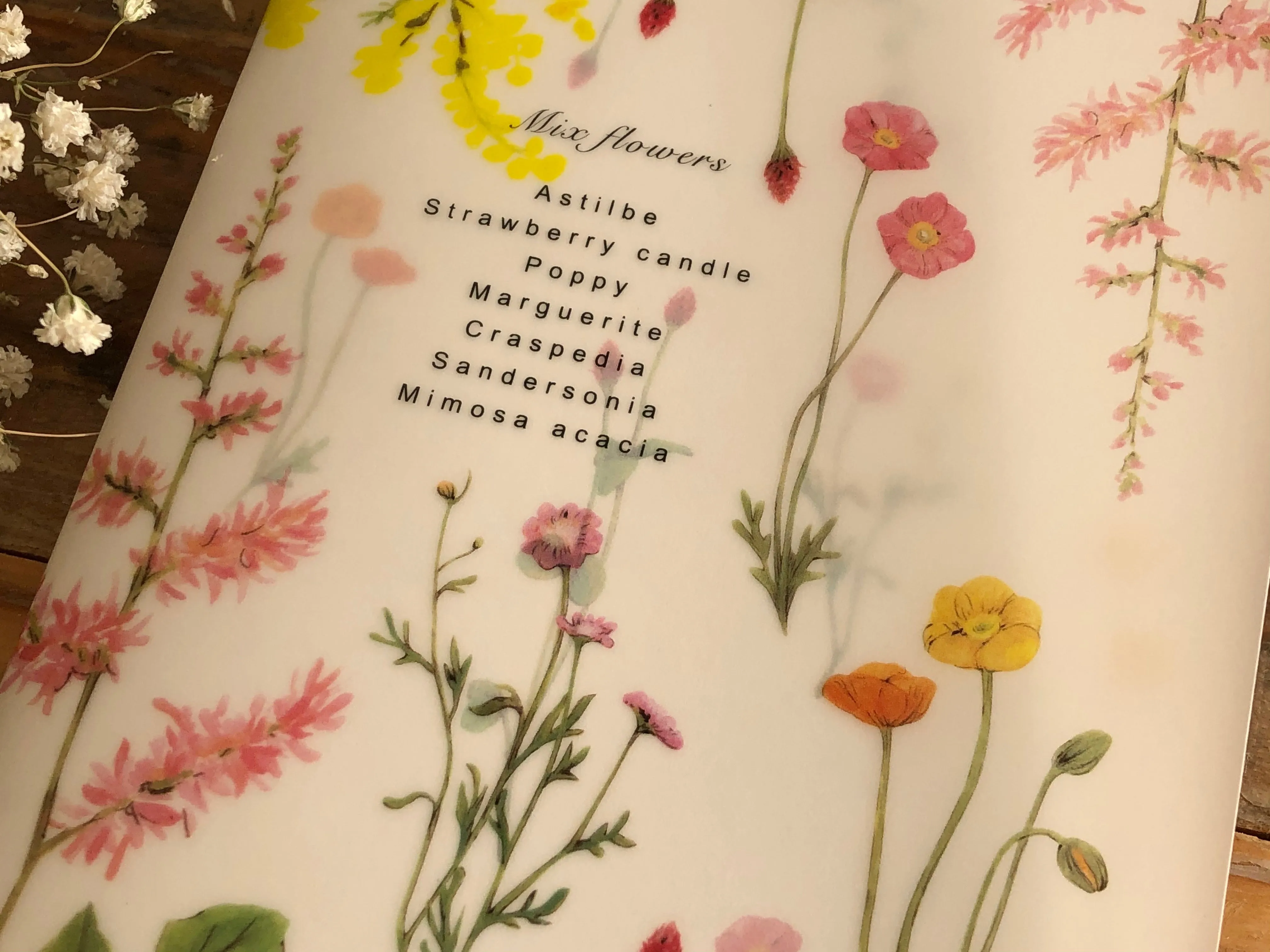 Handmade Slim Notebook / Color notes of warm flowers