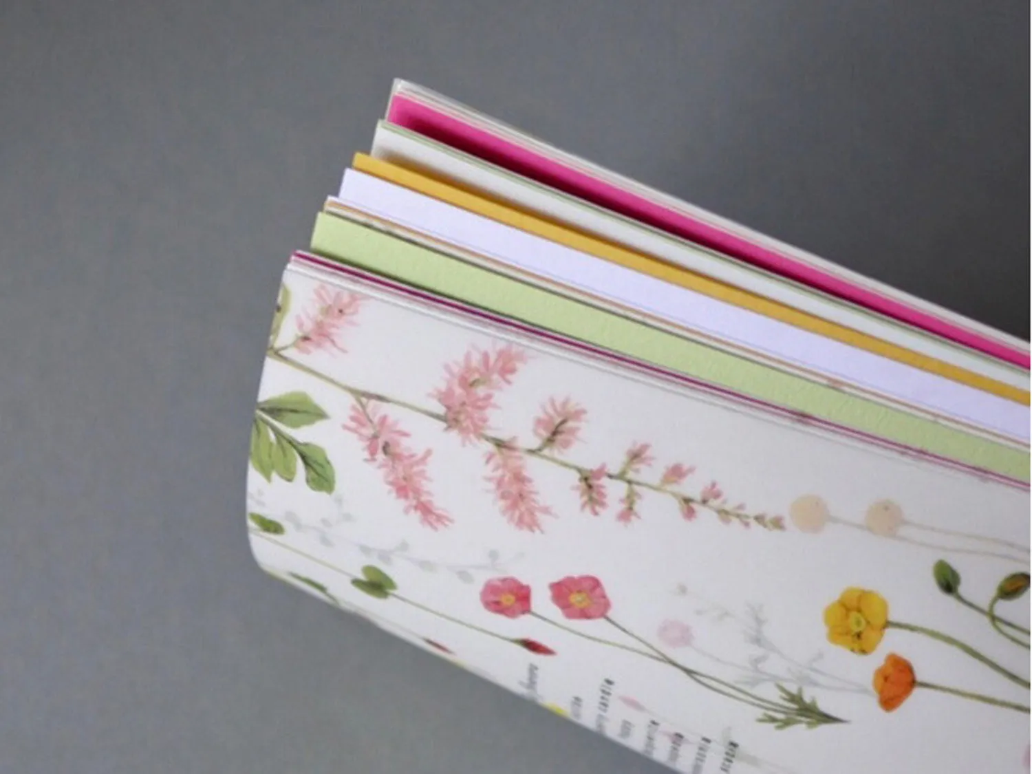 Handmade Slim Notebook / Color notes of warm flowers
