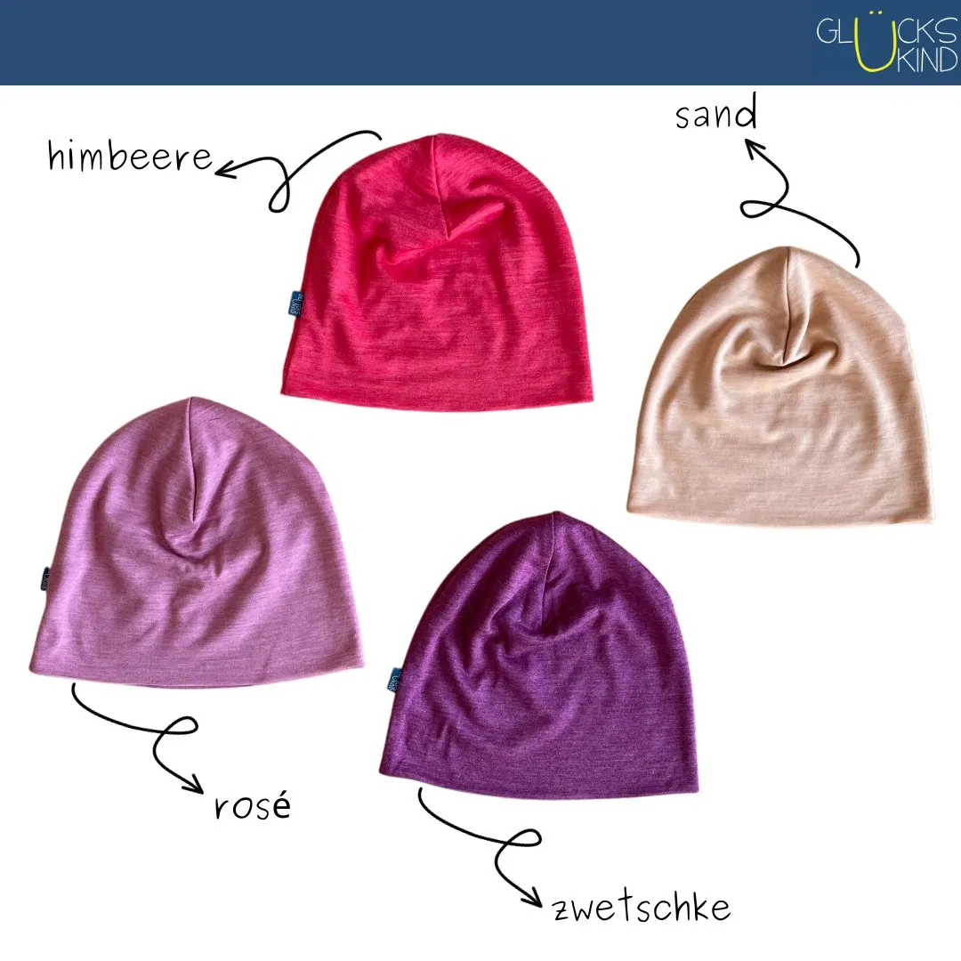 Haube sand, Merinowolle & Seide (bio/GOTS)