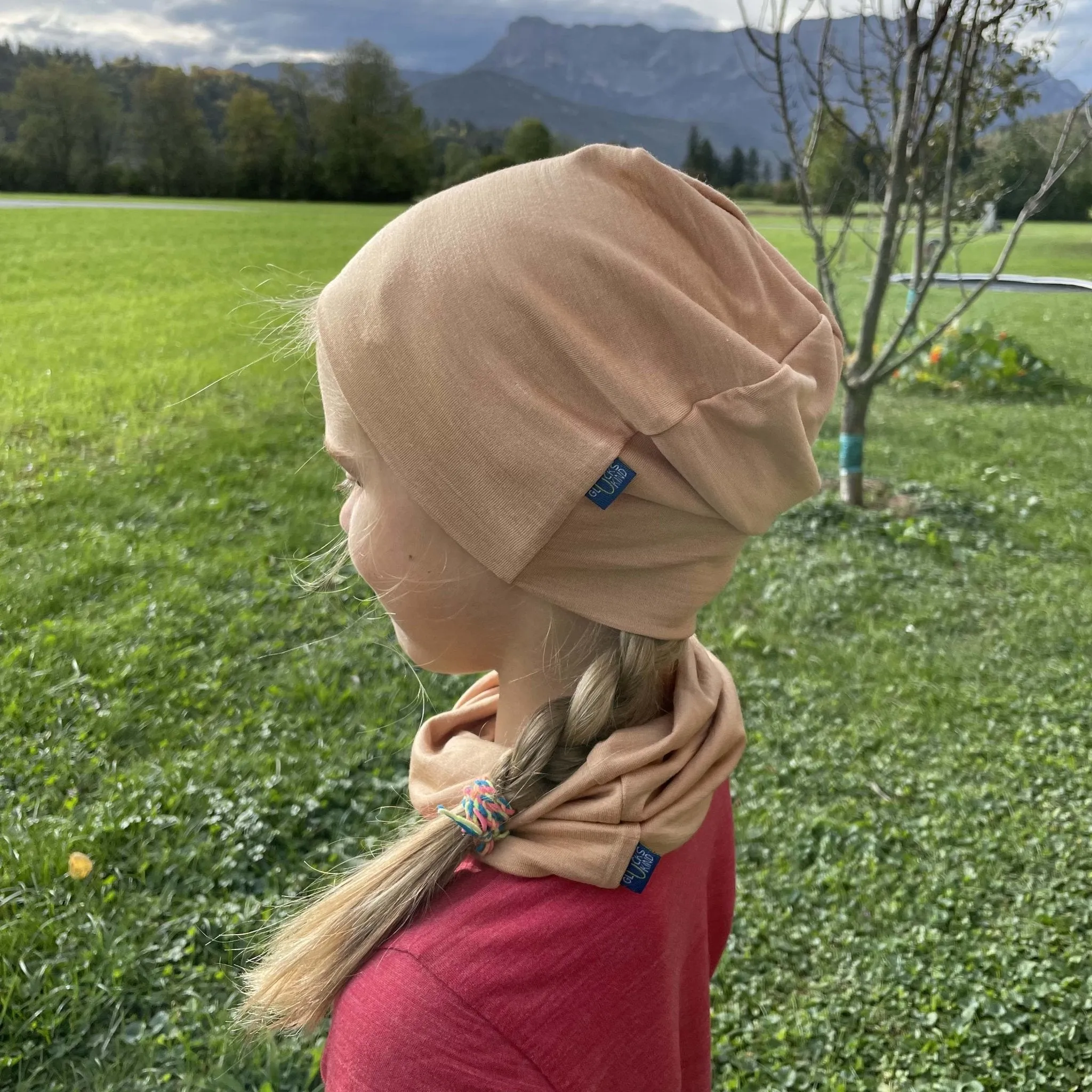 Haube sand, Merinowolle & Seide (bio/GOTS)