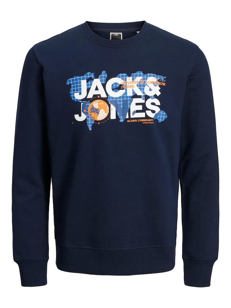 Jack & Jones Dust Navy Crew Neck Sweat Navy