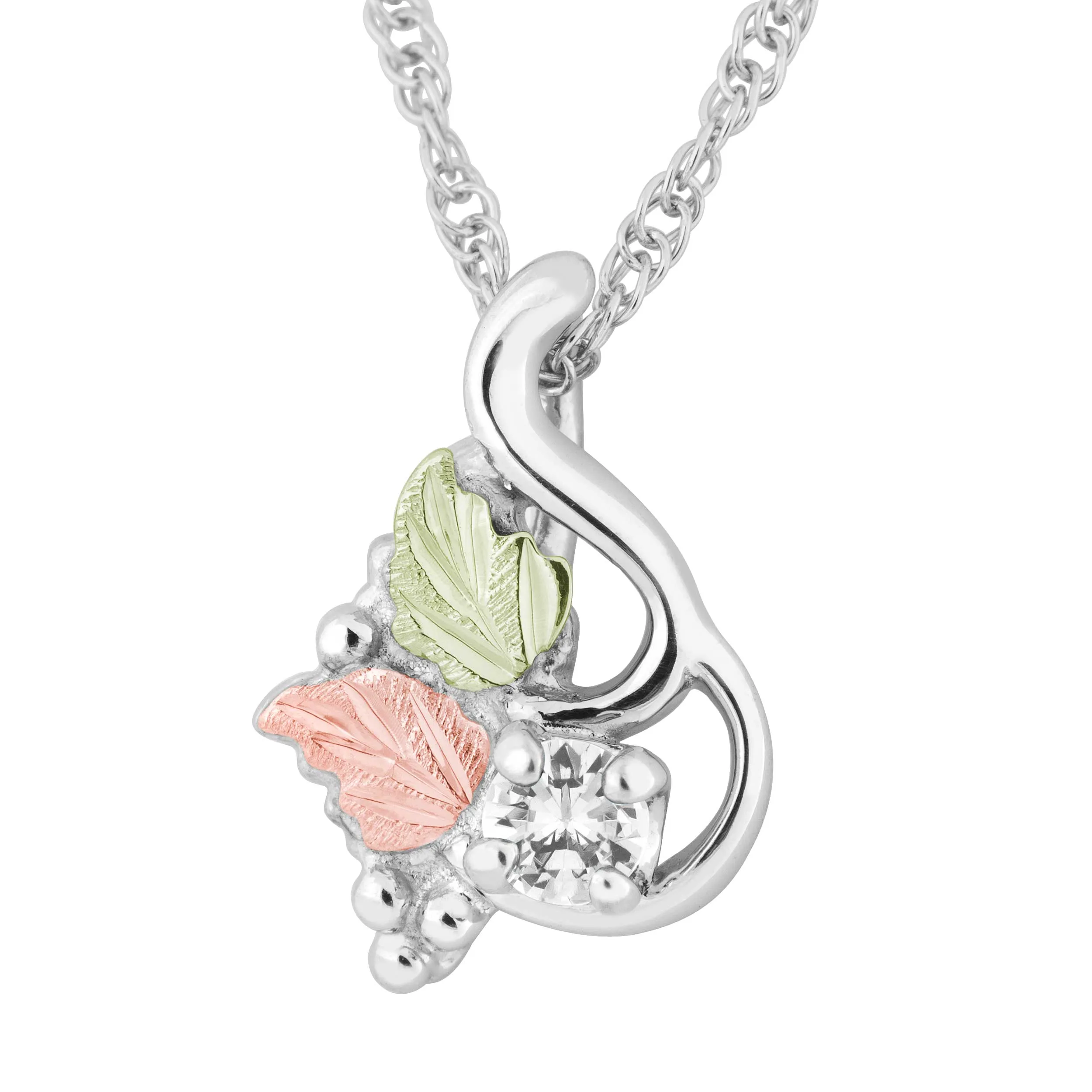 Landstrom's Black Hills Gold & Silver April Birthstone Pendant