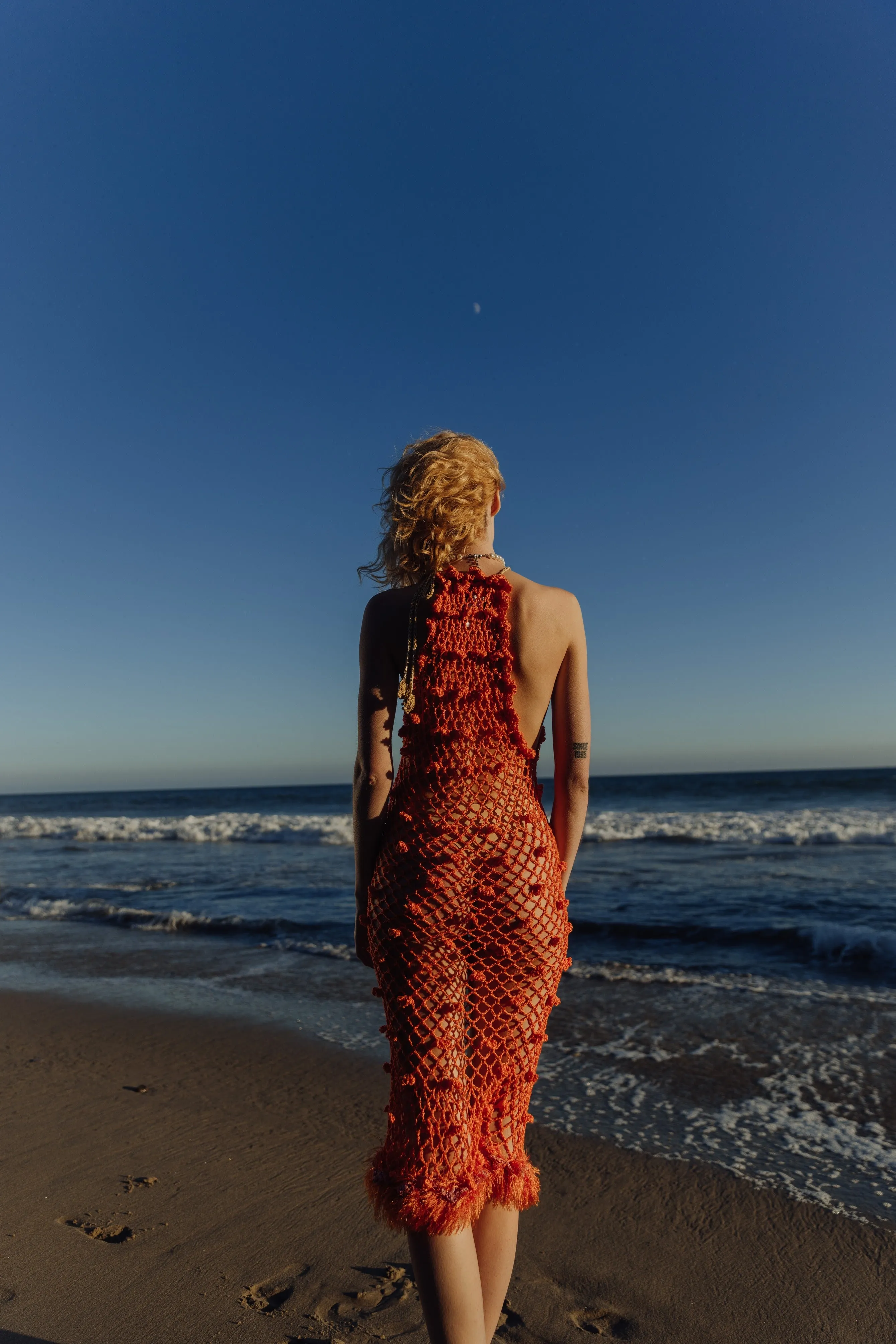 Malva Orange Handmade Crochet Dress