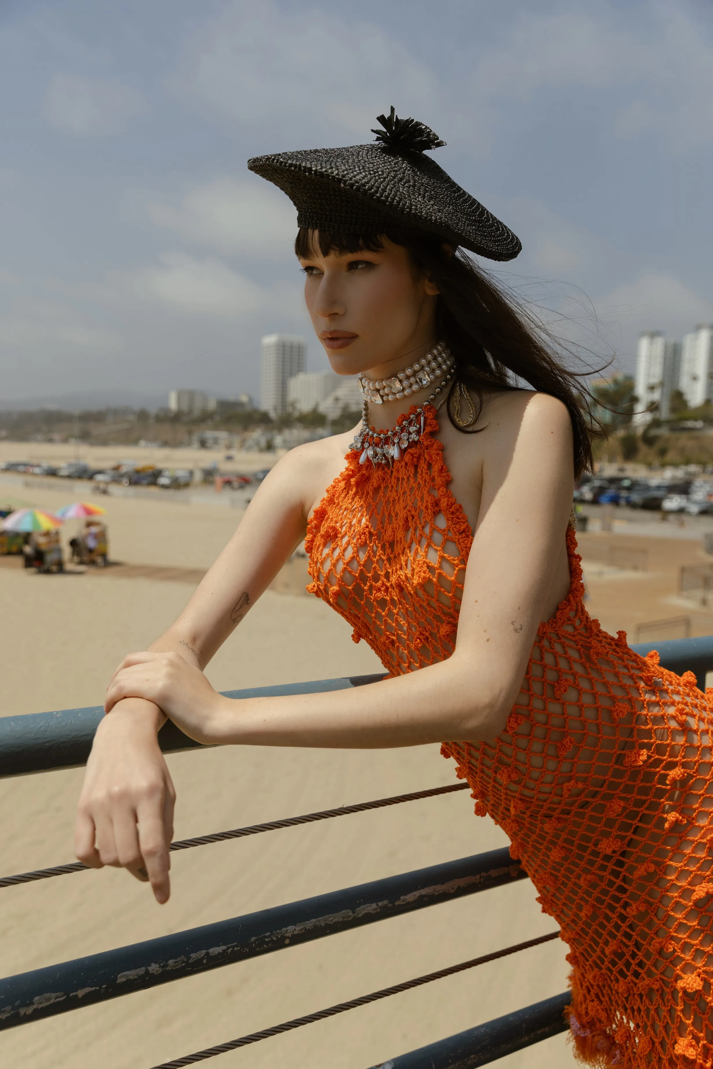 Malva Orange Handmade Crochet Dress