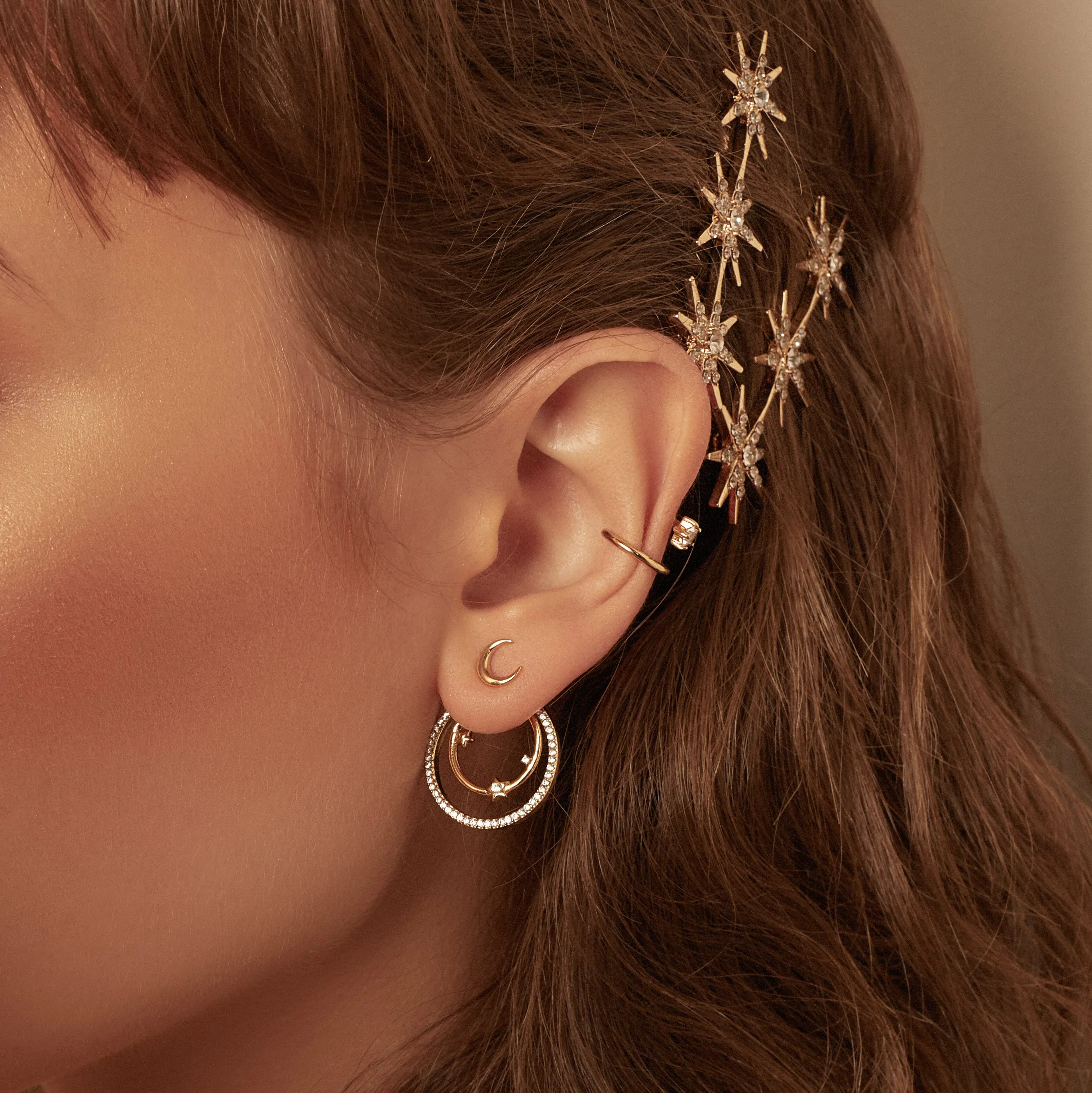 Midnight Hour Gold Earrings