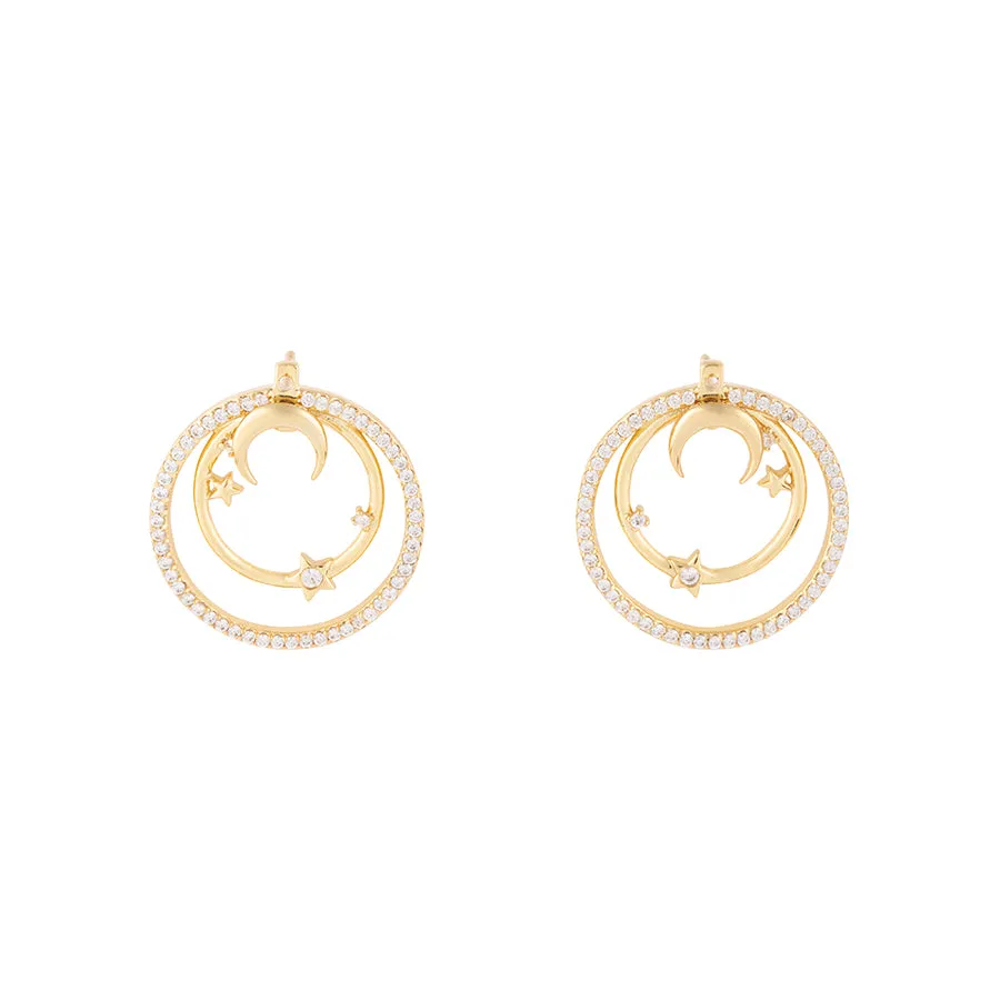 Midnight Hour Gold Earrings