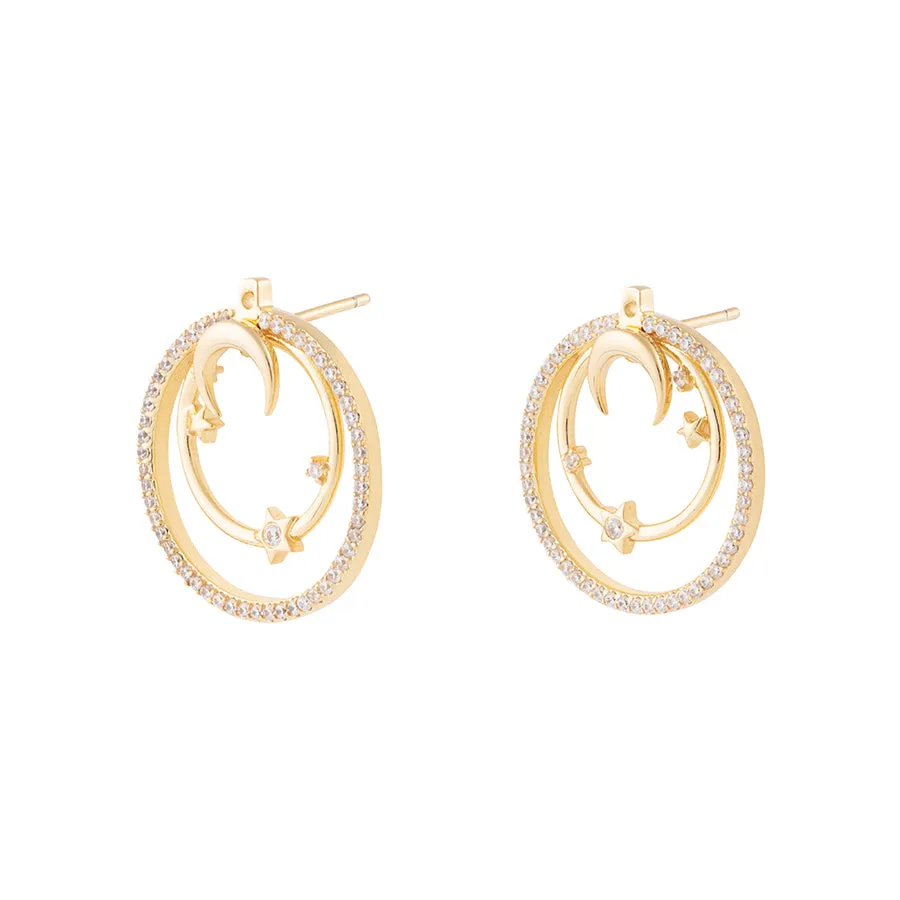 Midnight Hour Gold Earrings