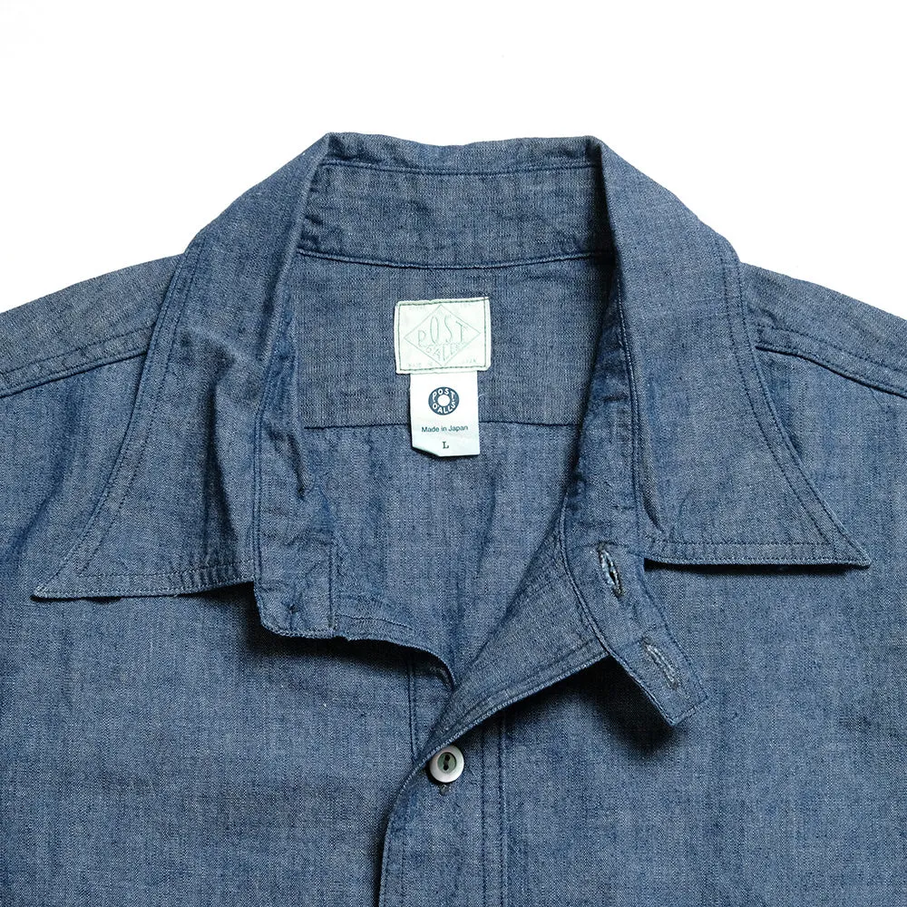 POST O'ALLS - No.1  Shirt - Classic chambray Indigo - 1201-CC